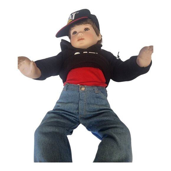 CAT Caterpillar Little Ryan Porcelain Doll 10" Vintage Farm Implement Collectibl - Picture 13 of 16